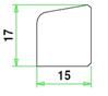 Meranti glaslat type A12 - wit gegrond 15x17x4600 mm